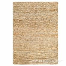 Natural fiber handwoven braided jute area rug